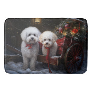 Alfombrilla De Baño Decoración de los Navidades de Bichon Frise Snowy