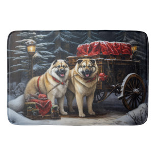 Alfombrilla De Baño Decoración de los Navidades estadounidenses Akita