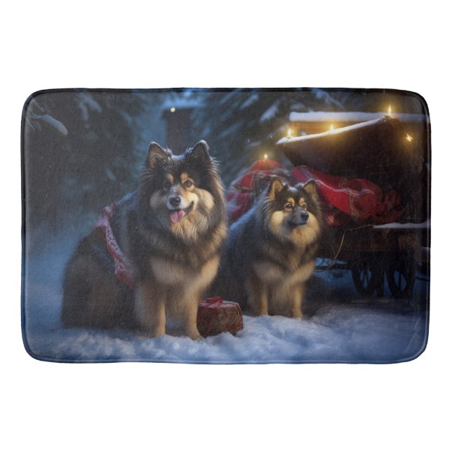 Alfombrilla De Baño Decoración de los Navidades finlandeses Lapphund S (Anverso)