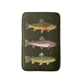 Alfombrilla De Baño Decoración de tres truchas