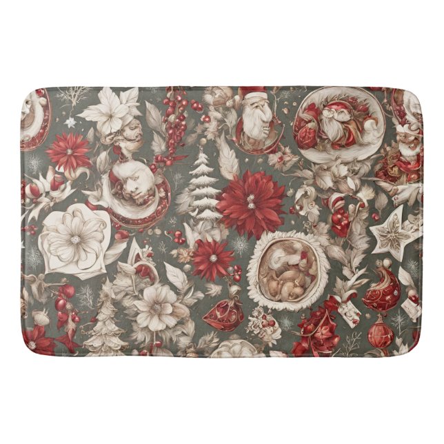 Alfombrilla De Baño decoración navideña de cuento de hadas, flores (Anverso)