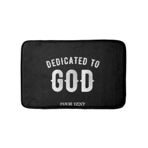 ALFOMBRILLA DE BAÑO DEDICADO A DIOS PERSONALIZABLE GUAY TEXTO BLANCO