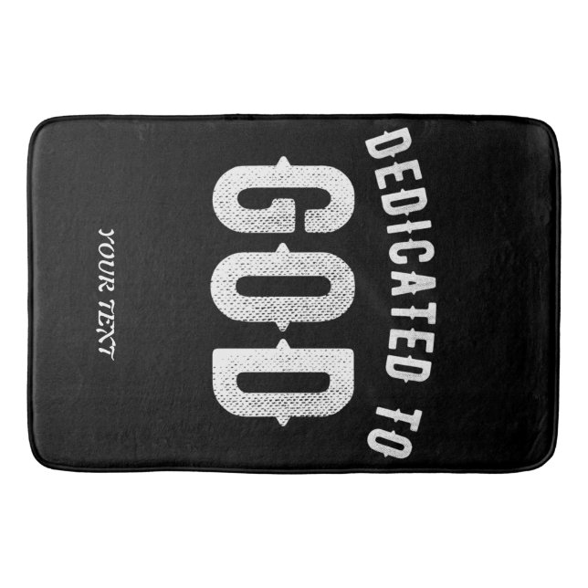 ALFOMBRILLA DE BAÑO DEDICADO A DIOS PERSONALIZABLE GUAY TEXTO BLANCO (Anverso)