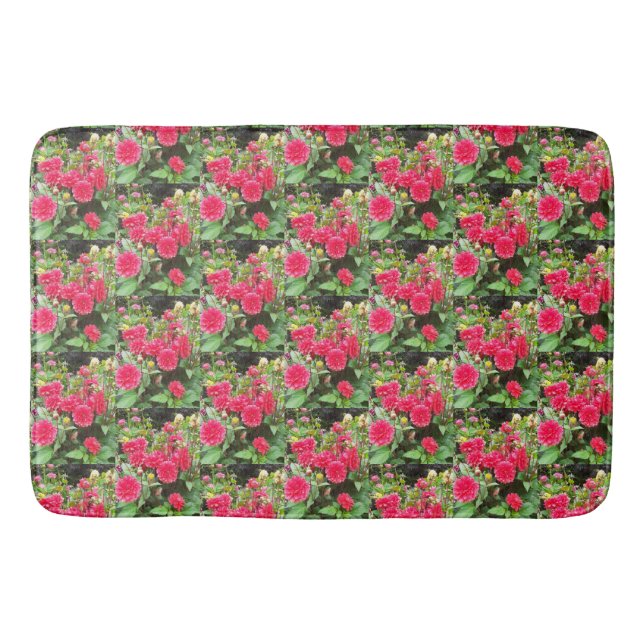 Alfombrilla De Baño Deep Pink Dahlias Bath Mat (Anverso)