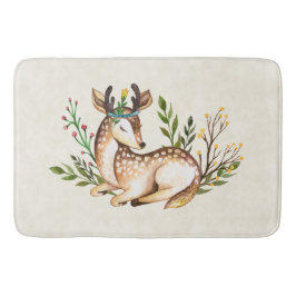 Alfombrilla De Baño Deer acuarela de bonito que baja el Boho