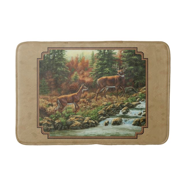 Alfombrilla De Baño Deer and Stream Waterfall Tan (Anverso)