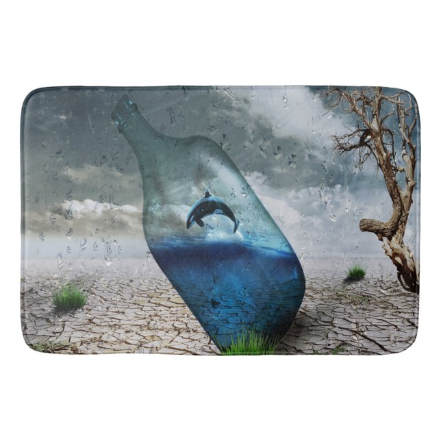 Alfombrilla De Baño Delfín En Una Botella (Anverso)