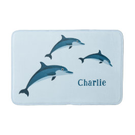 Alfombrilla De Baño Delfines azul lindo Bath Mat