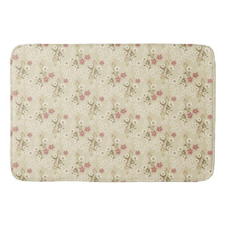 Alfombrilla De Baño Delicia floral de jardín en magenta suave y blanco