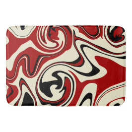 Alfombrilla De Baño Derrame - Rojo y Crema