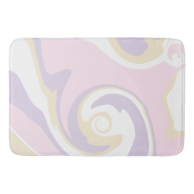 Alfombrilla De Baño Derrame - Rosa Pastel, Amarillo y Púrpura (Anverso)