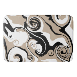 Alfombrilla De Baño Derrame - Taupe, negro y blanco