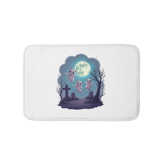 Alfombrilla De Baño Desfile de gatos fantasma (Anverso)