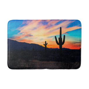 Alfombrilla De Baño Desierto del cactus del atardecer