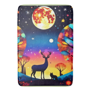 Alfombrilla De Baño Deslumbramiento nocturno del bosque