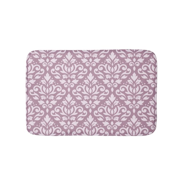 Alfombrilla De Baño Desplazar Damask Big Pattern Pink en malva (Anverso)