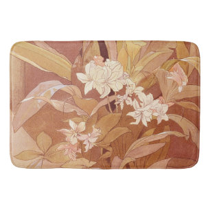 Alfombrilla De Baño Detalle floral Art Nouveau de Alphonse Mucha