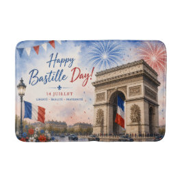 Alfombrilla De Baño Día de la Bastilla Arco del triunfo París Francia 