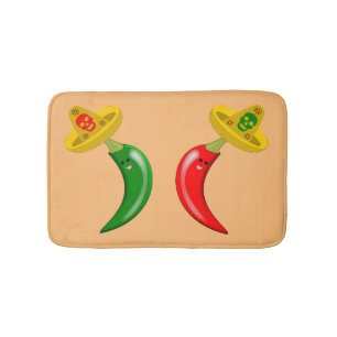 Alfombrilla De Baño Día de los Muertos Chilis Mexicanos