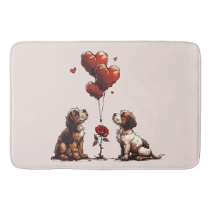 Alfombrilla De Baño Día de San Valentín Beagle Dogs