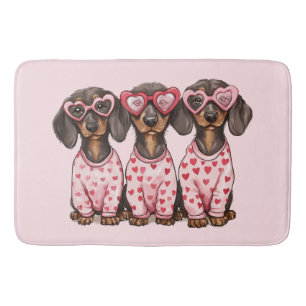 Alfombrilla De Baño Día de San Valentín Dachshund Dogs