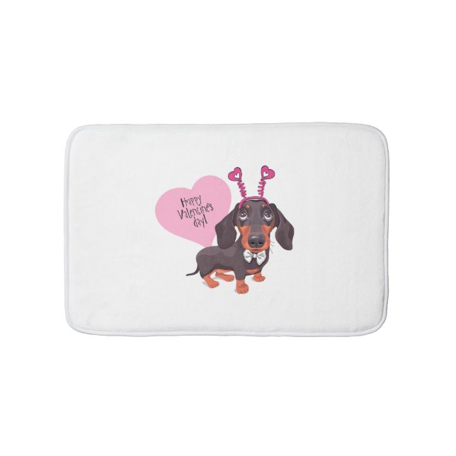 Alfombrilla De Baño Día de San Valentín del perro (Anverso)