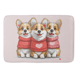 Alfombrilla De Baño Día de San Valentín Pembroke Welsh Corgi Dogs