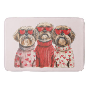 Alfombrilla De Baño Día de San Valentín Shih Tzu Dogs