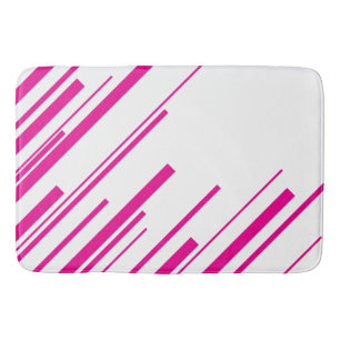 Alfombrilla De Baño Diagonales en magenta y blanco