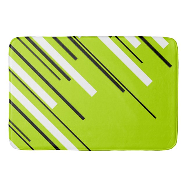 Alfombrilla De Baño Diagonals - Lime Green (Anverso)