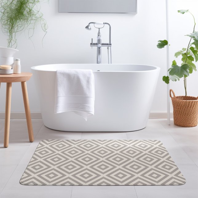 Alfombrilla De Baño Diamante de gris e marfil | Casa de campo moderna (Subido por el creador)