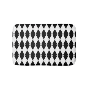 Alfombrilla De Baño Diamante de rombo negro y blanco forma de Harlequí