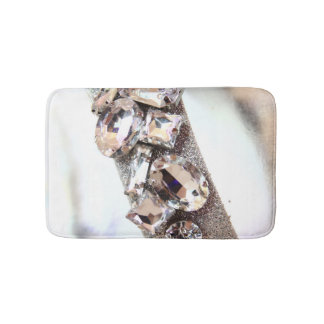 Alfombrilla De Baño Diamantes de imitación de plata grandes