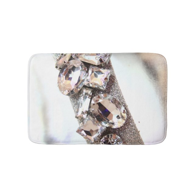 Alfombrilla De Baño Diamantes de imitación de plata grandes (Anverso)