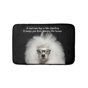 Alfombrilla De Baño Diarrea bath de caniche blanco divertida