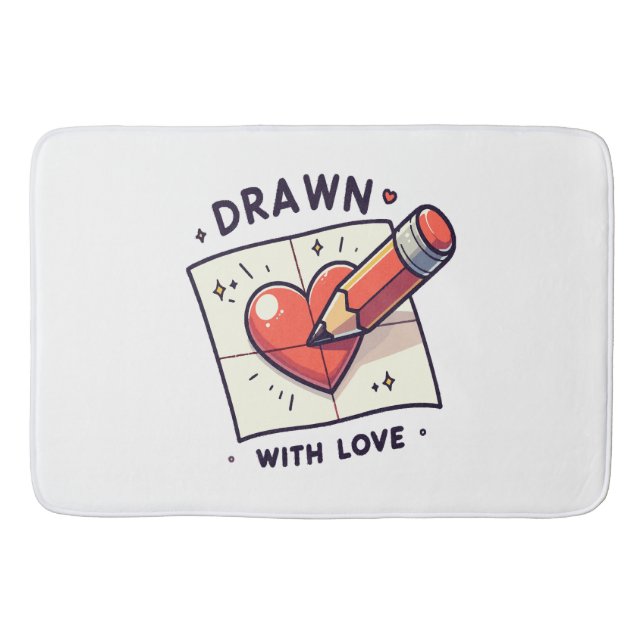 Alfombrilla De Baño Dibujando con amor (Anverso)
