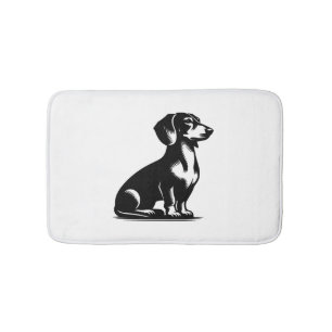 Alfombrilla De Baño Dibujo clásico de perro de caza vintage Dachshund