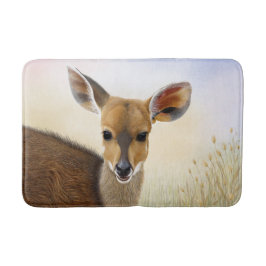 Alfombrilla De Baño Dibujo de Antelope Bushbuck, joven ciervo africano
