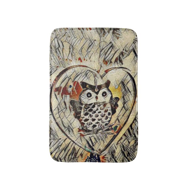 Alfombrilla De Baño Dibujo de búho (Frente vertical)