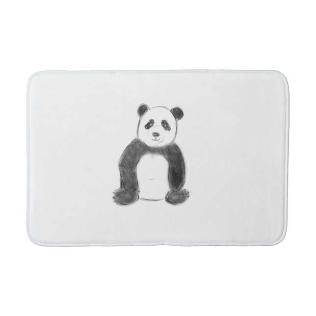 Alfombrilla De Baño Dibujo de panda blanco y negro lindo (Anverso)