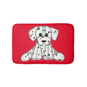 Alfombrilla De Baño Dibujo de perro de peluche dálmata contorno simple