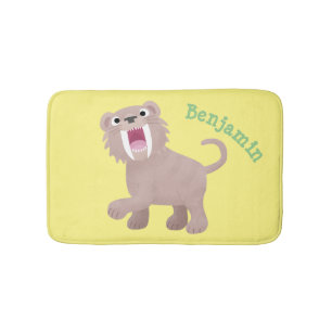 Alfombrilla De Baño Dibujo de tigre dientes de sable Smilodon de dibuj