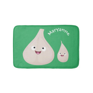 Alfombrilla De Baño Dibujo de vegetal de dibujos animados de ajo lindo