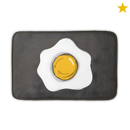 Alfombrilla De Baño Dibujo divertido de huevo frito Comida para desayu