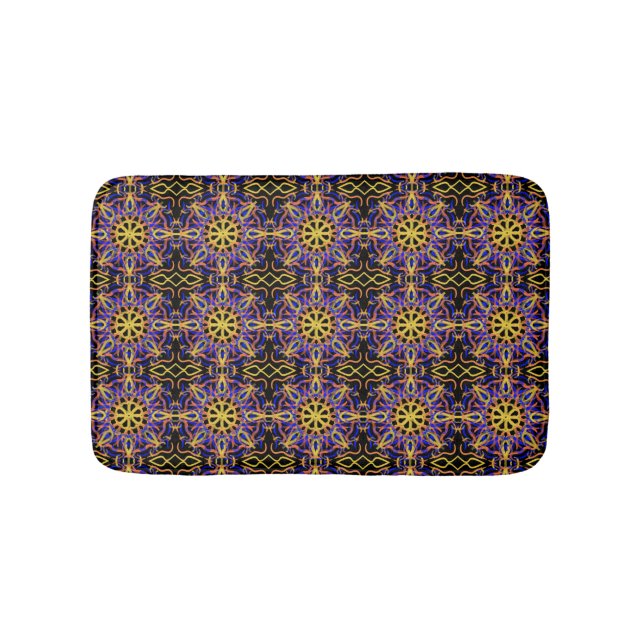 Alfombrilla De Baño Dibujo mecánico amarillo morado Naranja azul (Anverso)
