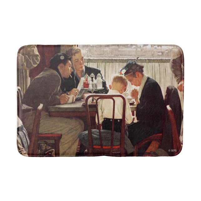 Alfombrilla De Baño Diciendo gracia por Norman Rockwell (Anverso)