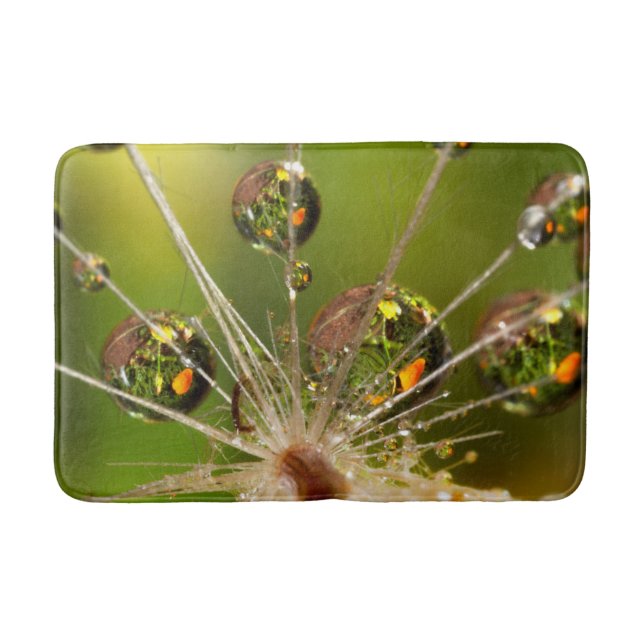 Alfombrilla De Baño Diente de León Y Gotitas de Agua (Anverso)