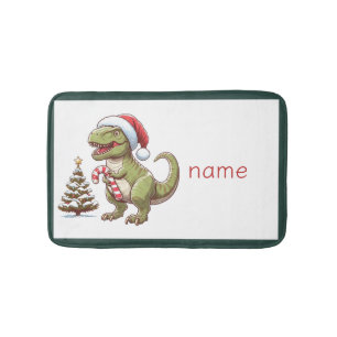 Alfombrilla De Baño Dinosaurio Bath Mat de Navidades curados