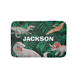 Alfombrilla De Baño Dinosaurio Personalizado Para Niños Dino Jurásico 