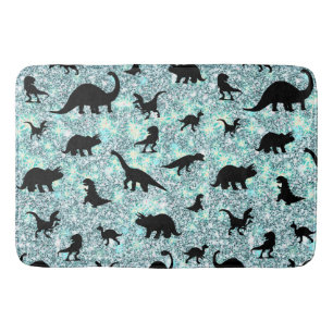 Alfombrilla De Baño dinosaurio sombra T-rex en galaxia gradiente